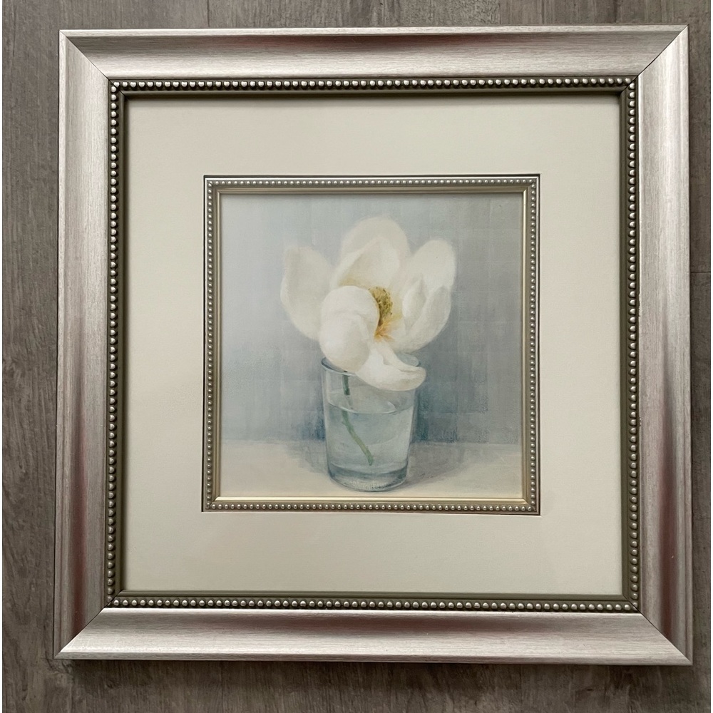 Framed & matted floral wall art